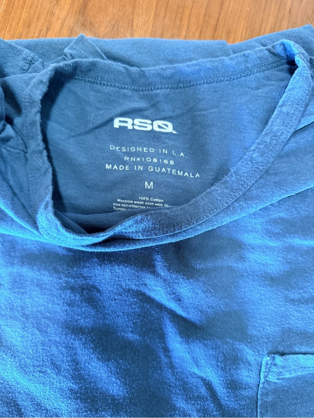 RSQ Men’s Dark Blue Short-Sleeve Pocket Tee